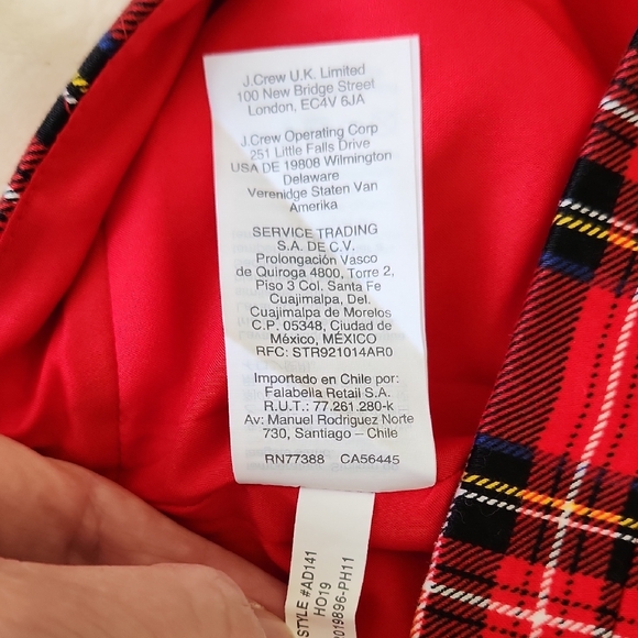 J. Crew Vibrant Red Plaid Pencil Skirt - Picture 6 of 7